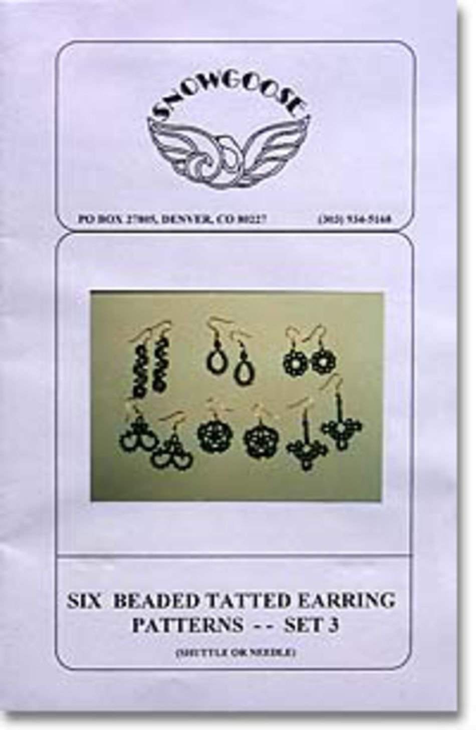 Bobbin Lace and Tatting Patterns Beaded Tatted Earrings Set 3