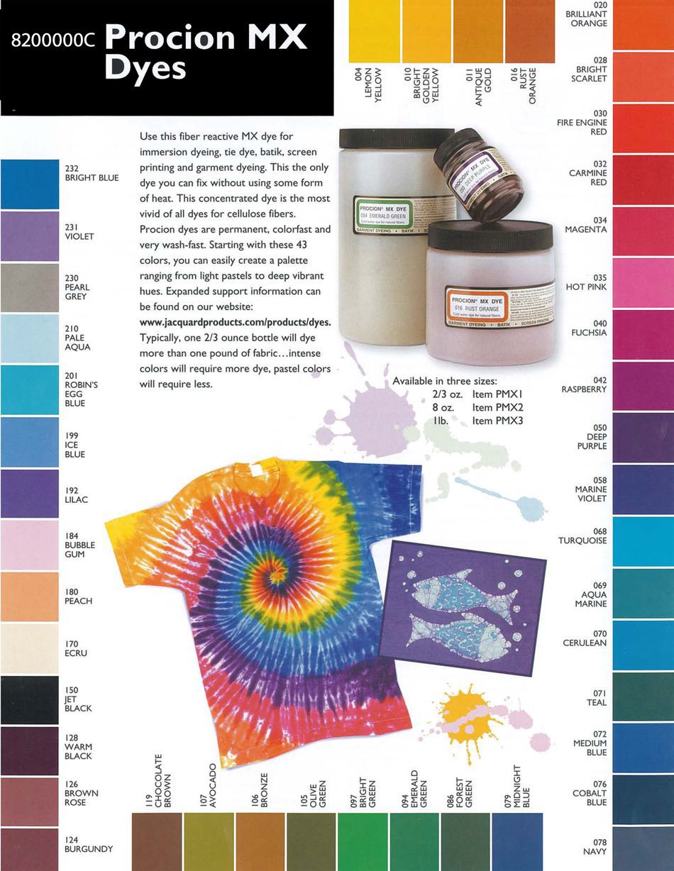 Dyeing Dyes Procion Color Card PMX0199