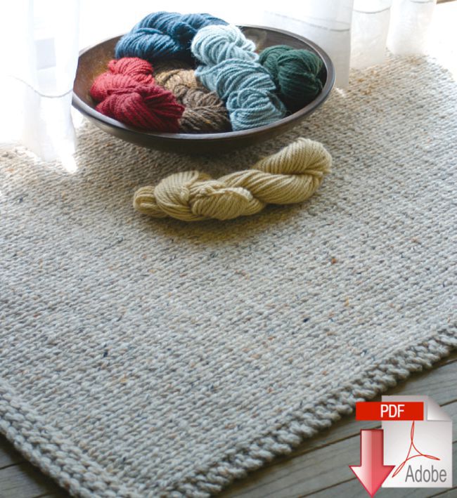 Knitted Rectangular Rug - Pattern download, Knitting ...